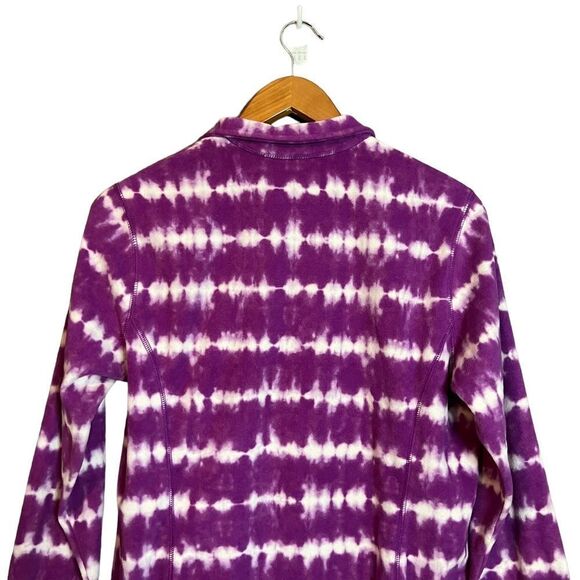 Eddie Bauer purple dye tie 1/4 zip fleece sweater - Picture 6 of 8